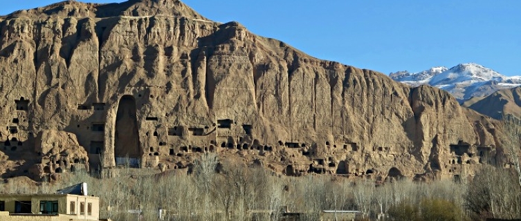 These mountains once housed huge, 6th-century Buddha statues