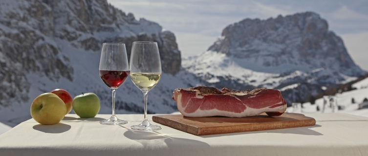 Trying Michelin-starred food during Gourmet Ski Safari