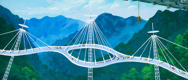 Who's more high - the bridge people or the artist?