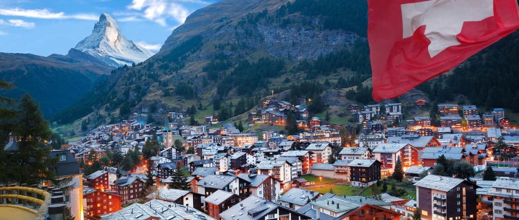 Zermatt with Matterhorn in the background.