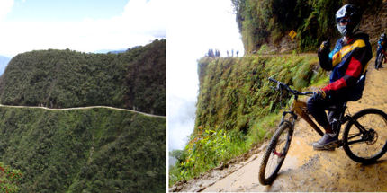Treacherous precipices line Bolivia's Death Road