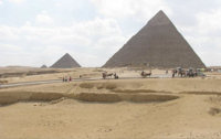 The iconic Pyramids are not currently busy with tourists