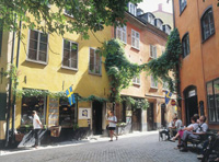 Cobbled streets in Gamla Stan (Old Town). Photographer: Richard Ryan/Stockholm Visitors Board