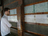 The wall of plaques in Postman's Park. Photo: Rachel Ricks