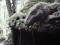 Stone carvings of Komodo dragons © C Cullern