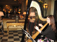 Harpist serenading the Palm Court © Emma Field