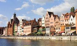 Admire the baroque buildings alongside Gdańsk Port