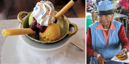 Indulge in tasty ice cream or sample traditional corn fritters