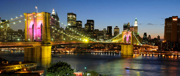 Brooklyn Bridge by night, New York City