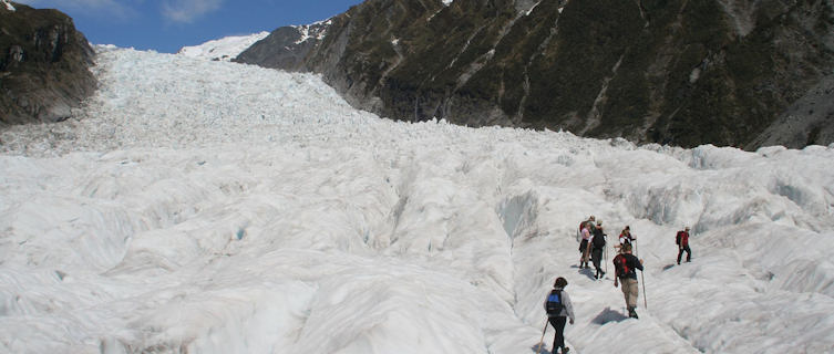 Heli-hiking on Fox Glacier, New Zealand