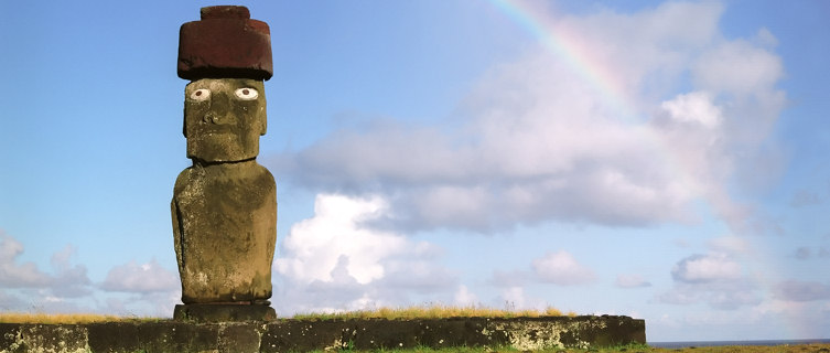 One of Easter Island's mystical statues, Chile