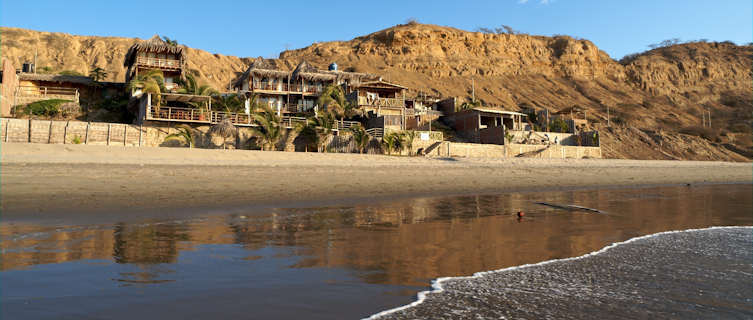 Popular Mancora beach in northern Peru