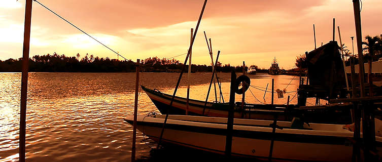 River sunset, Brunei