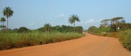 A dirt road in Gambia