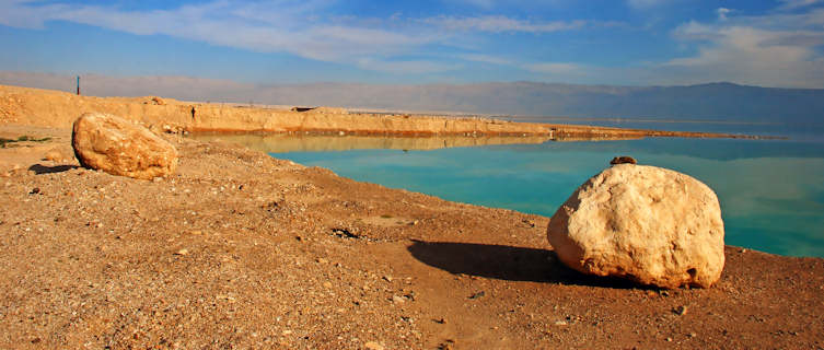 Stones at coast of Dead Sea, Palestine