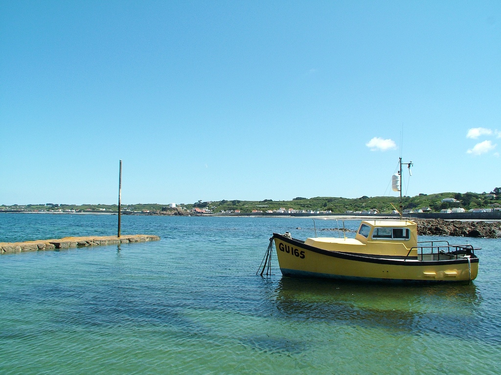 Little yellow boat in Guernsey