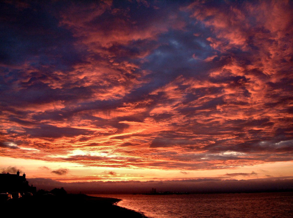 Sunset over a Scottish beach