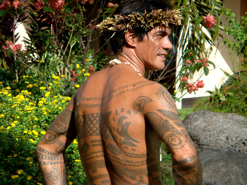 Local bearing Tahiti style tatoos