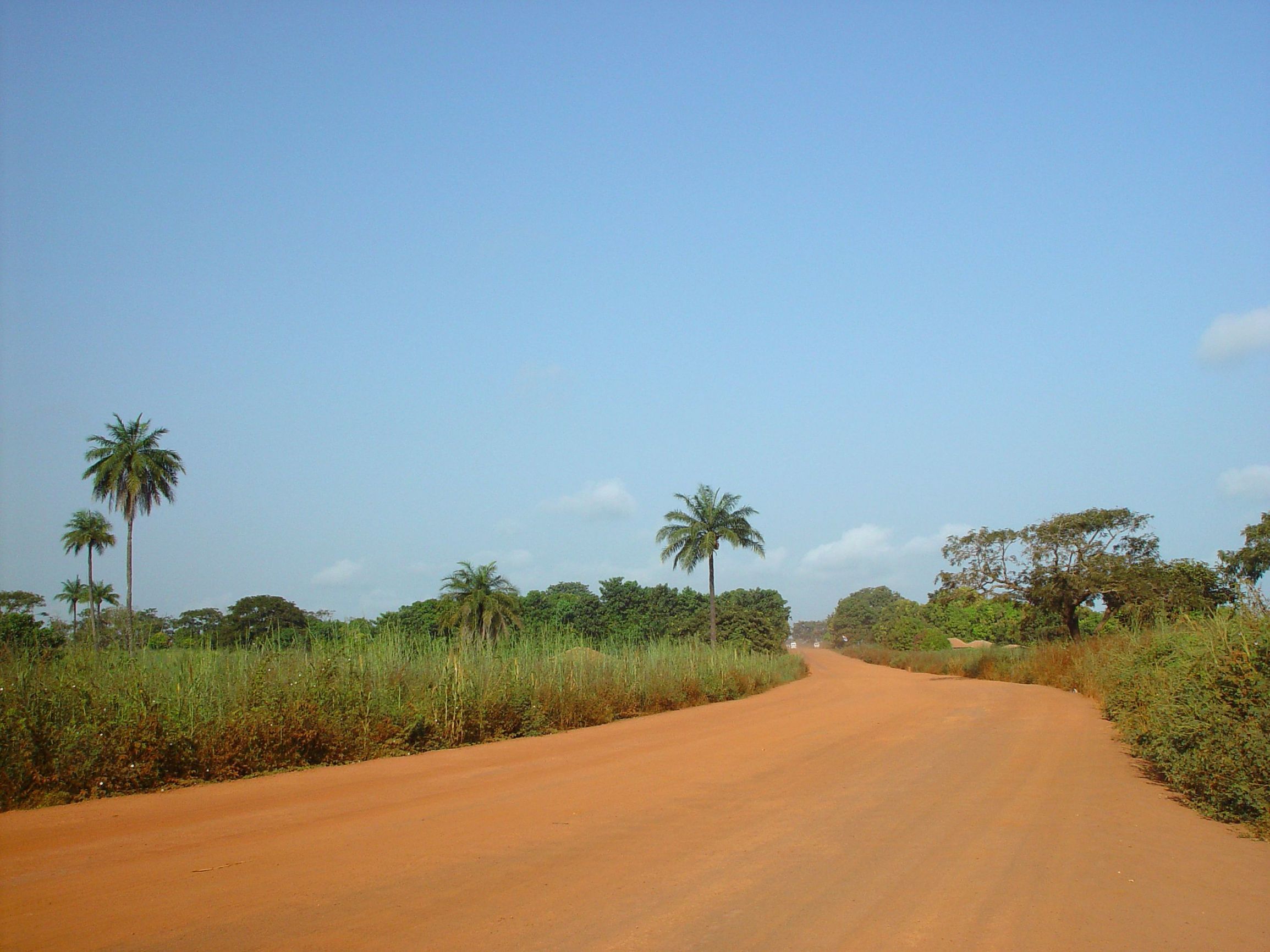 A dirt road in Gambia