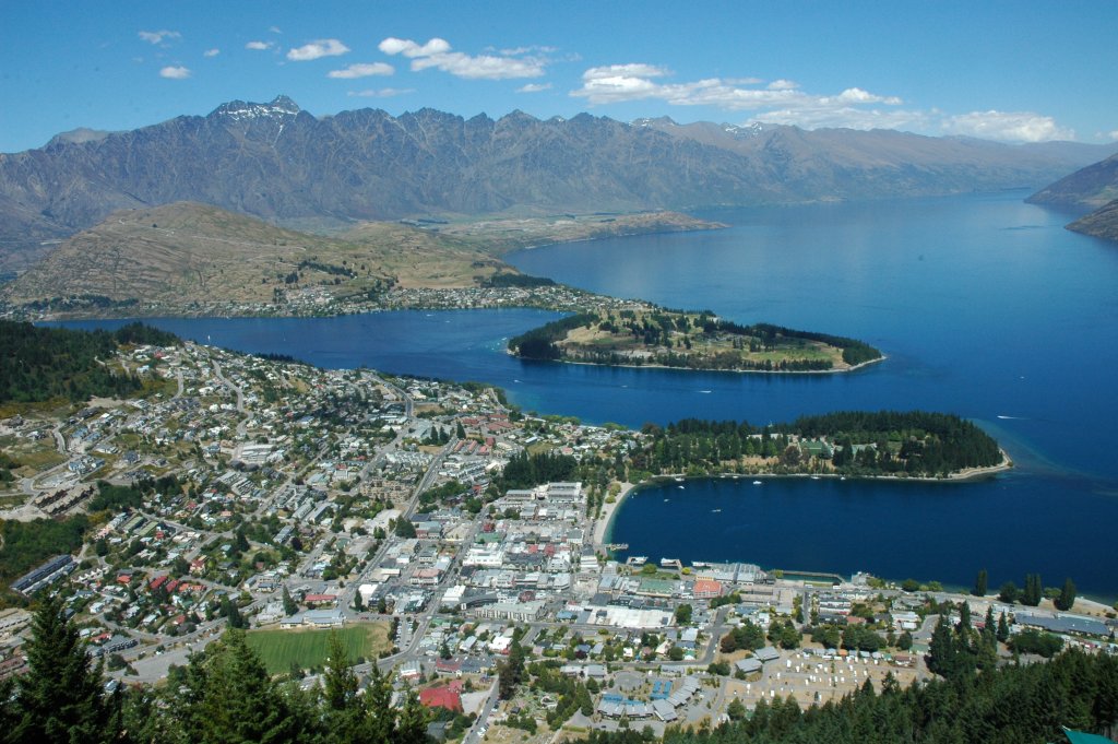 Queenstown framed by The Remarkables, New Zealand