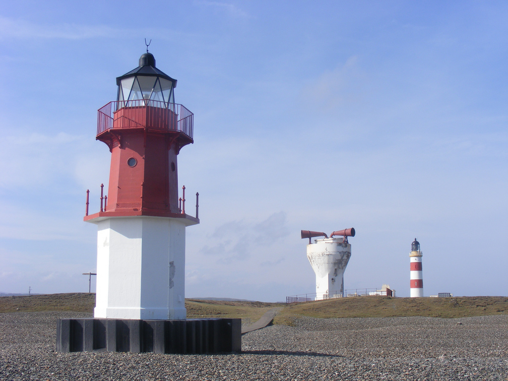 Lighthouses and FogHorn at Point of Ayre, North of the Isle of Man