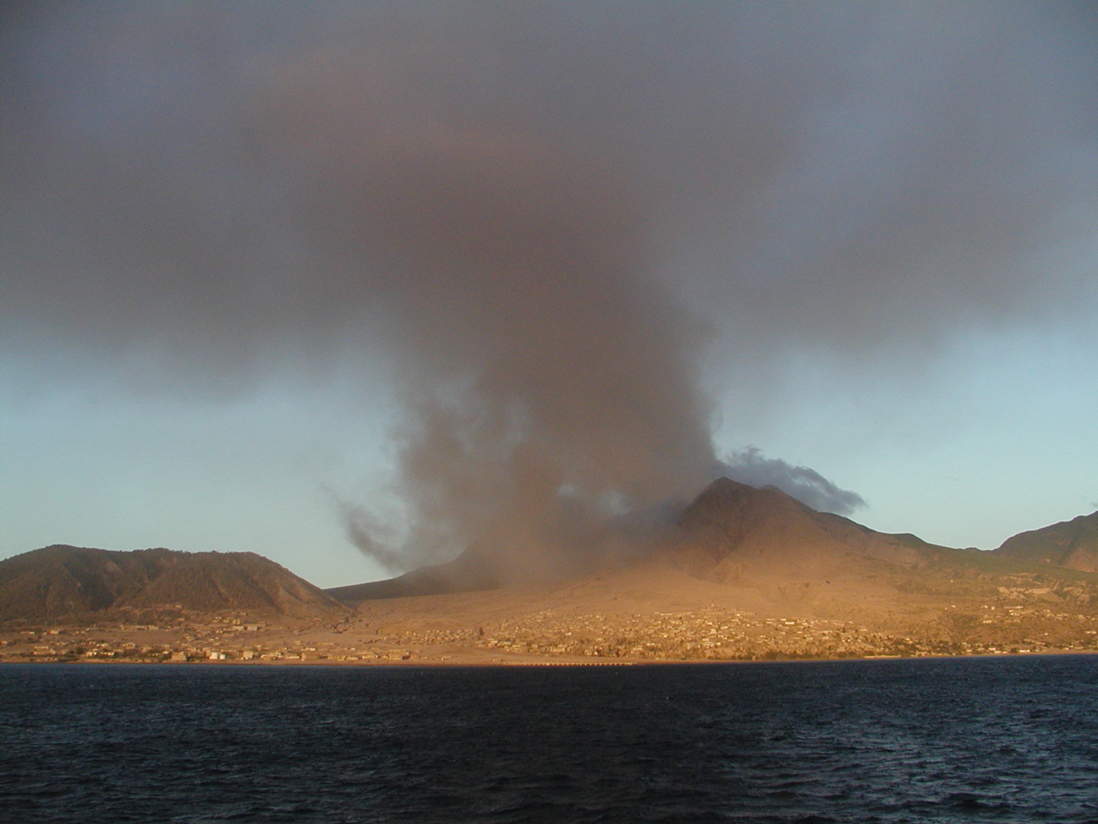 It is possible to view the errupting volcano from the sea