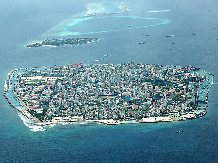 Aerial view of Maldives capital Male