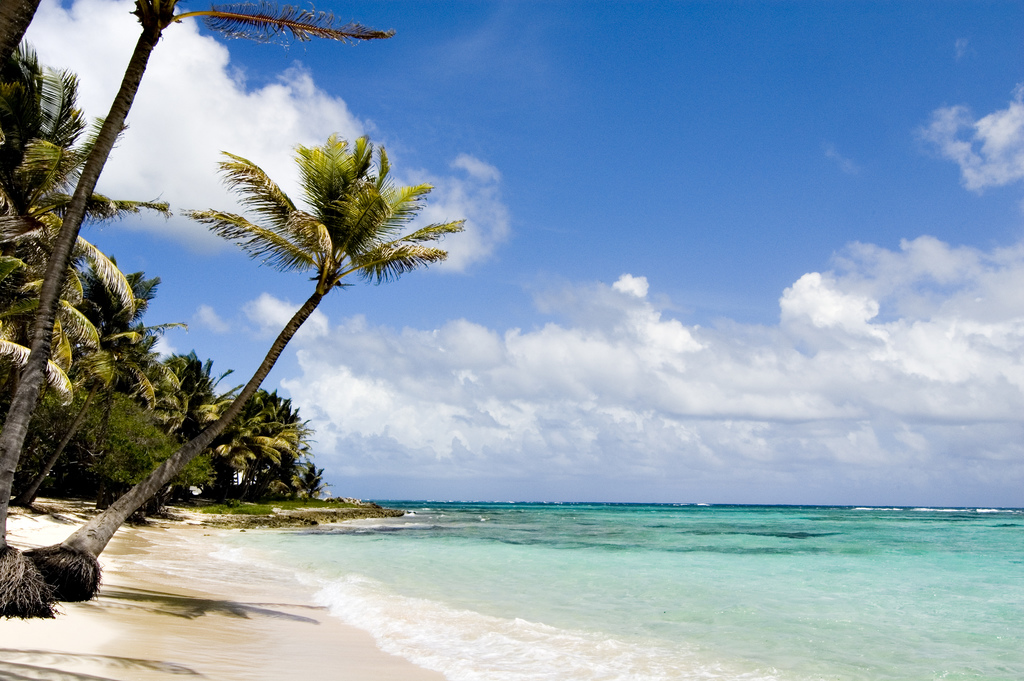 Beautiful beach on Marie Galante Island, Guadeloupe
