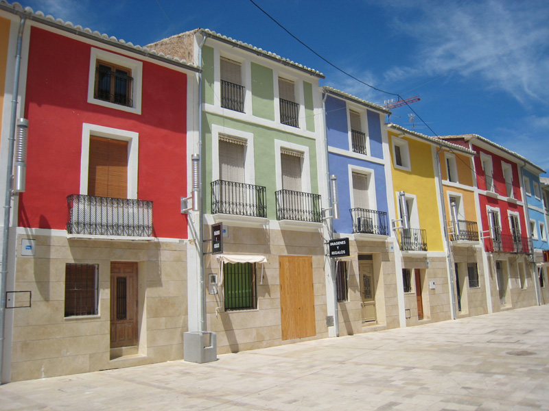 Colourful buildings in Alicante