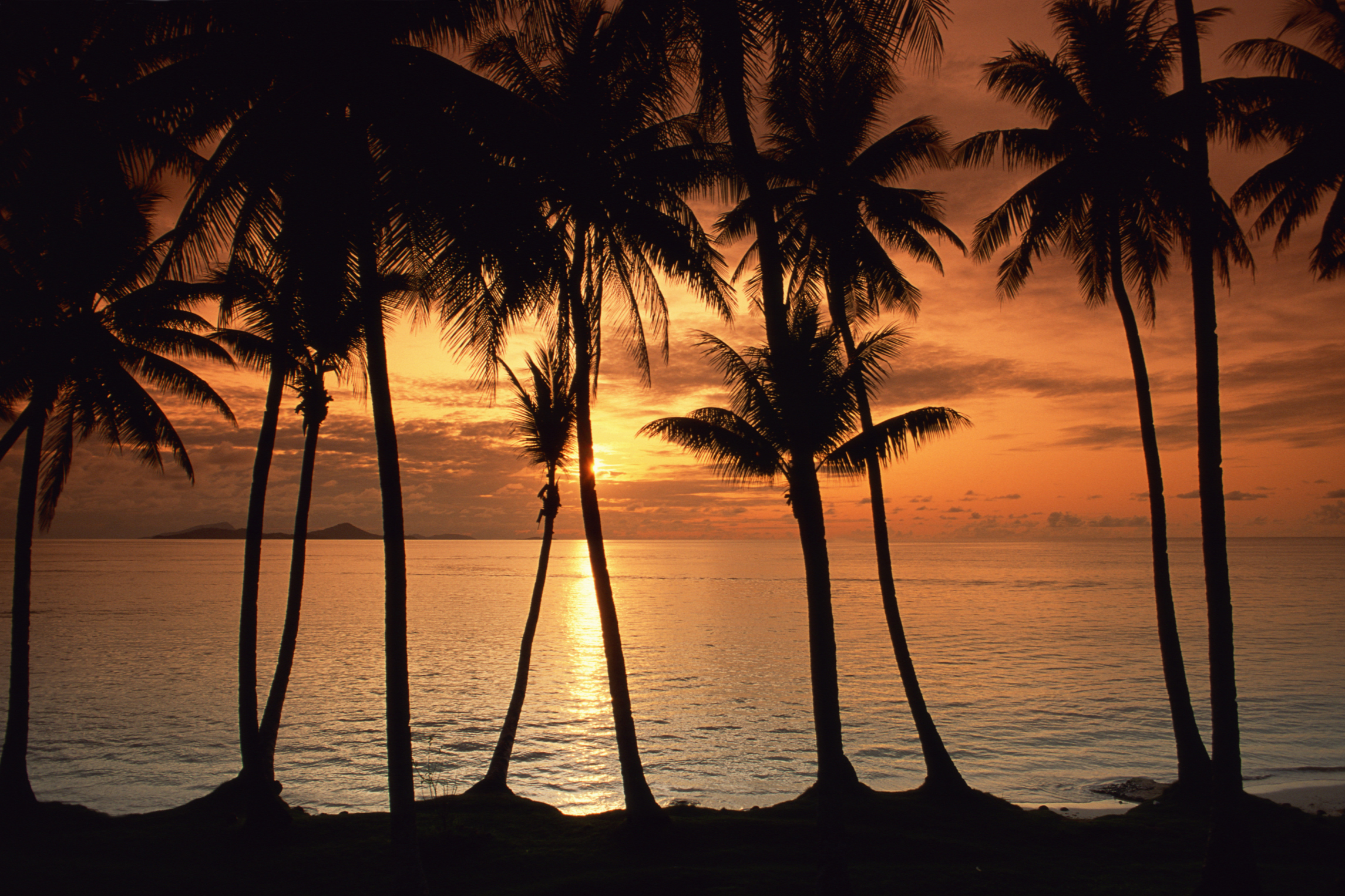 Tropical island sunset in Micronesia