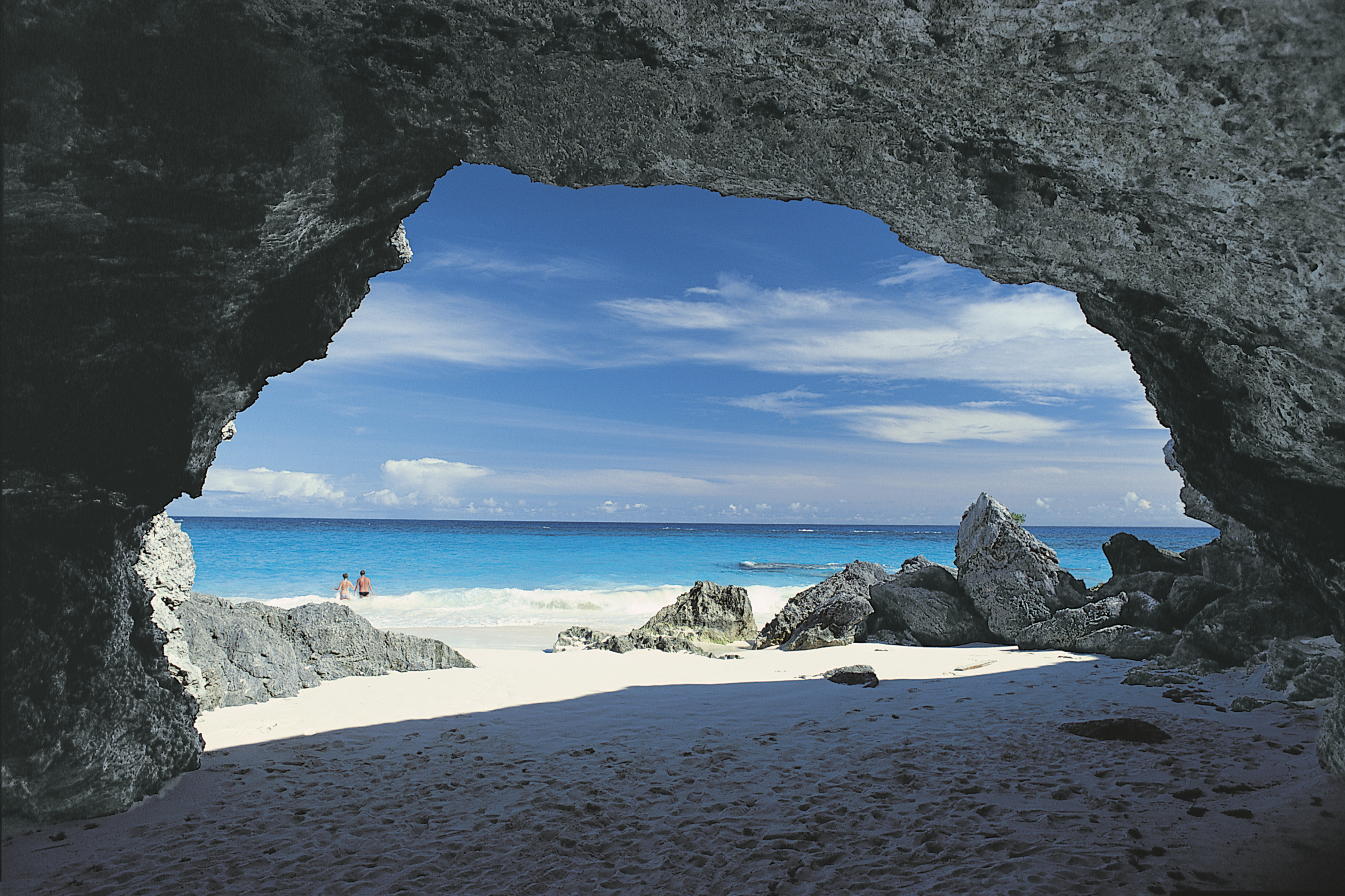 Rock formations, beach, Bermuda