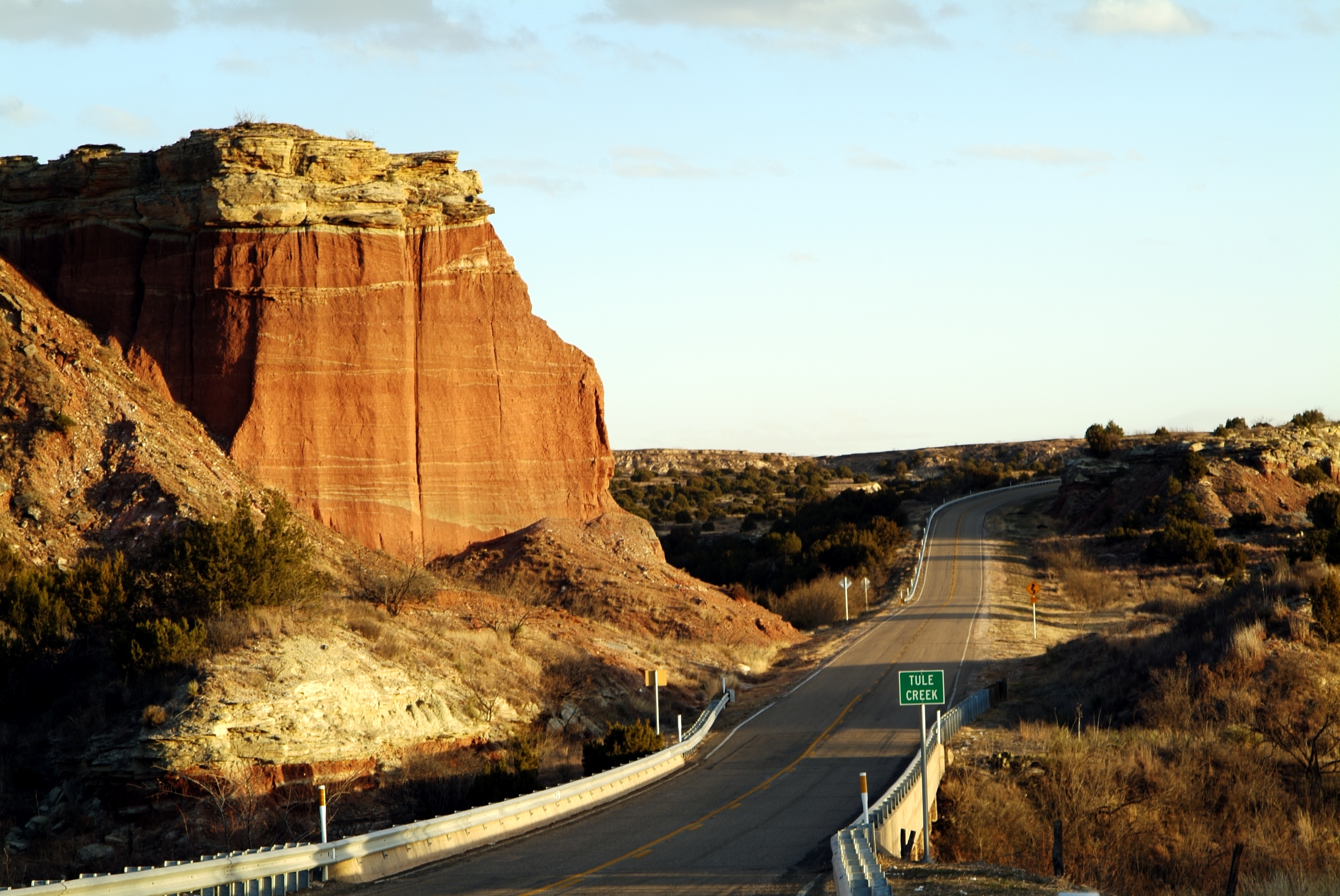 Highway through desert in Texas
