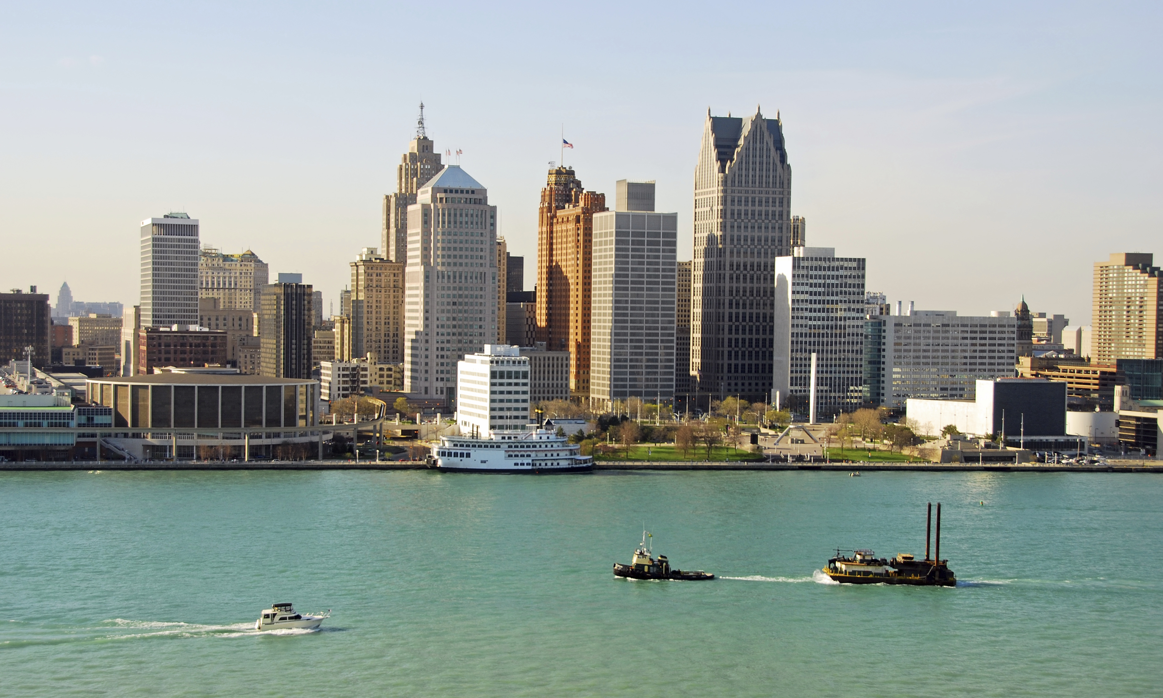 Boats and cityscape, Detroit