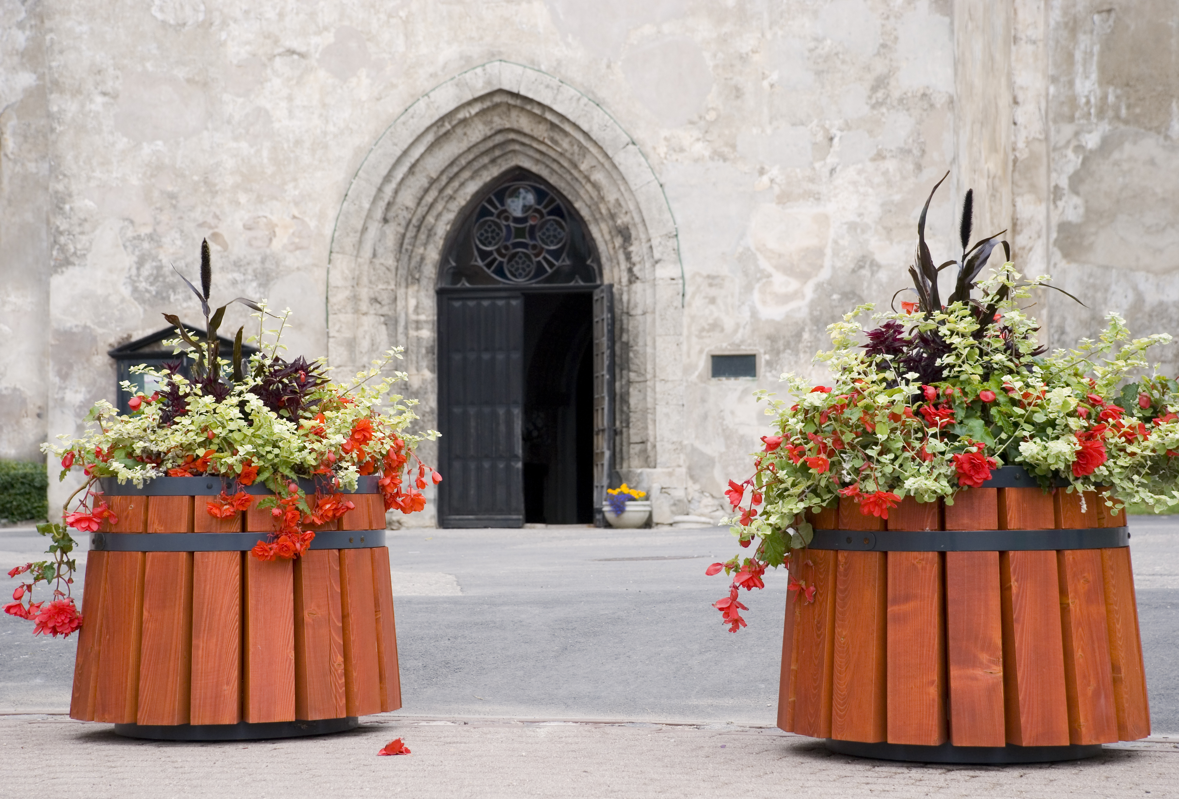 Church entrance in Cesis, Latvia