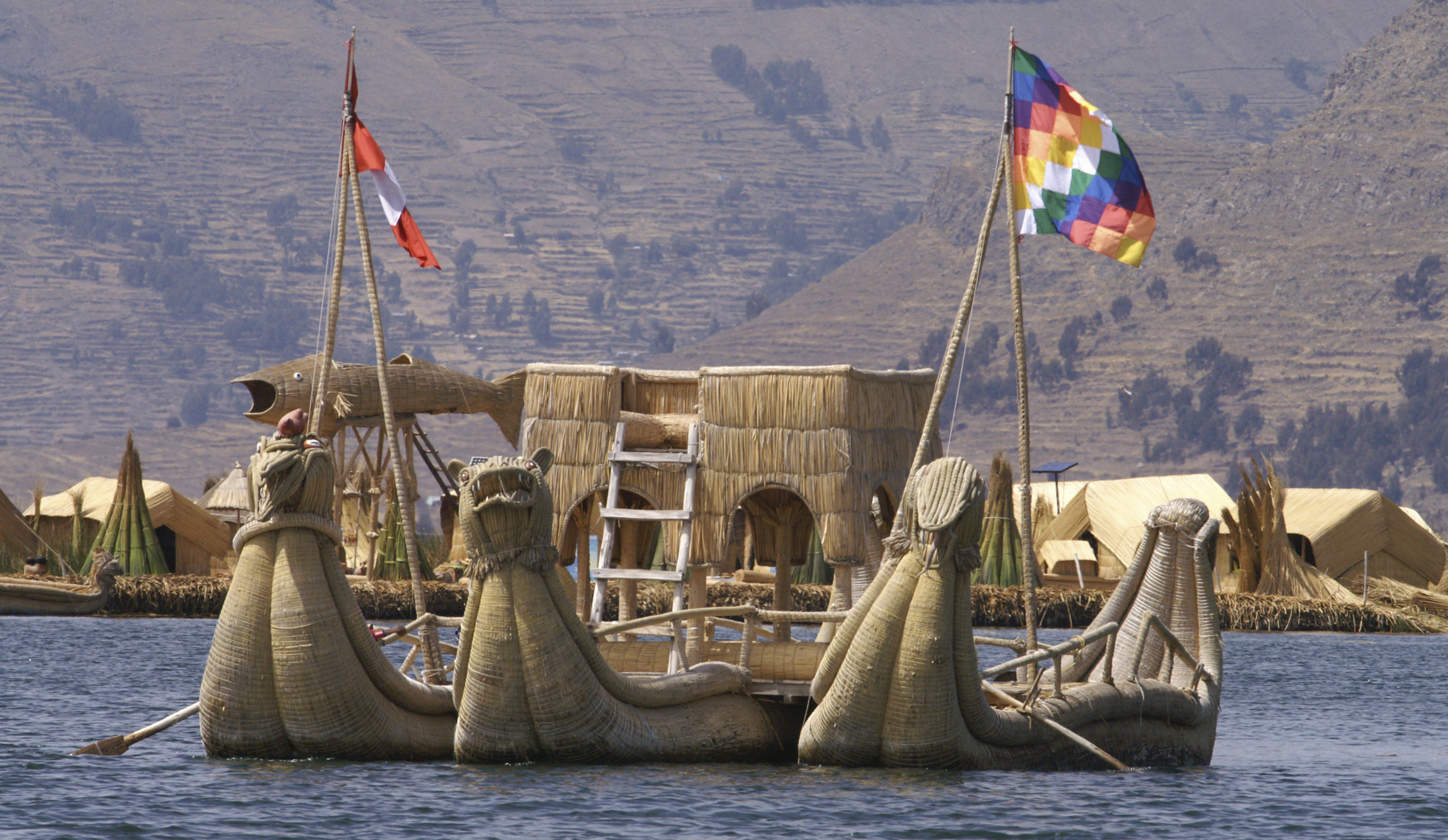Reed boats, Lake Titicaca, Peru