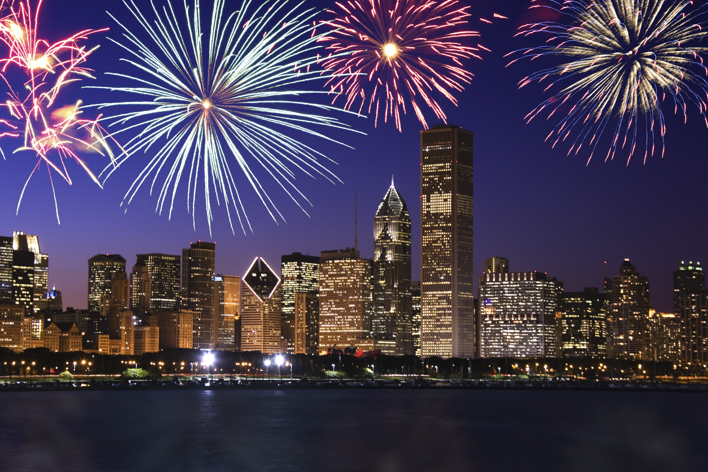 Fireworks over Chicago, Illinois