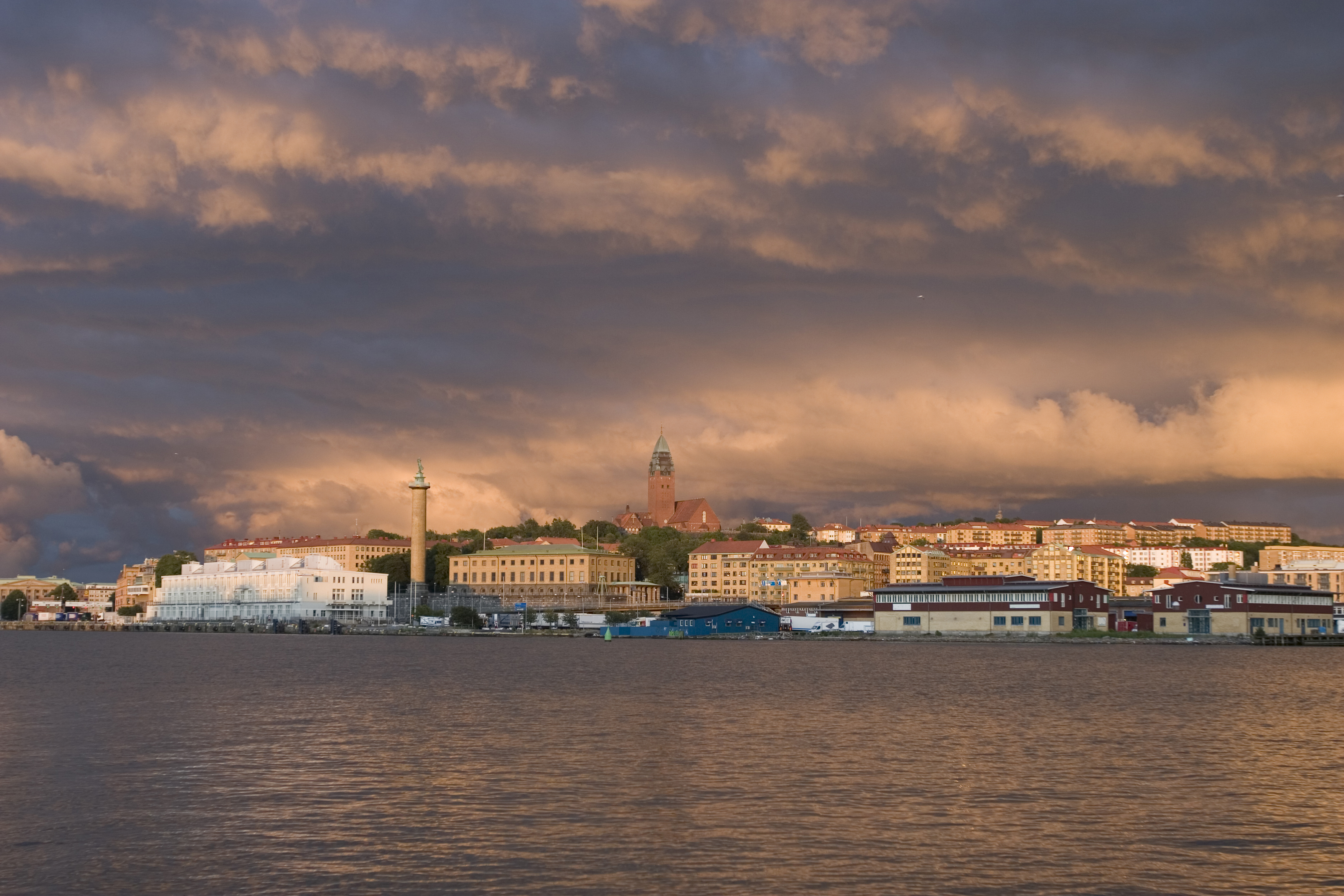 Gothenburg skyline at sunset