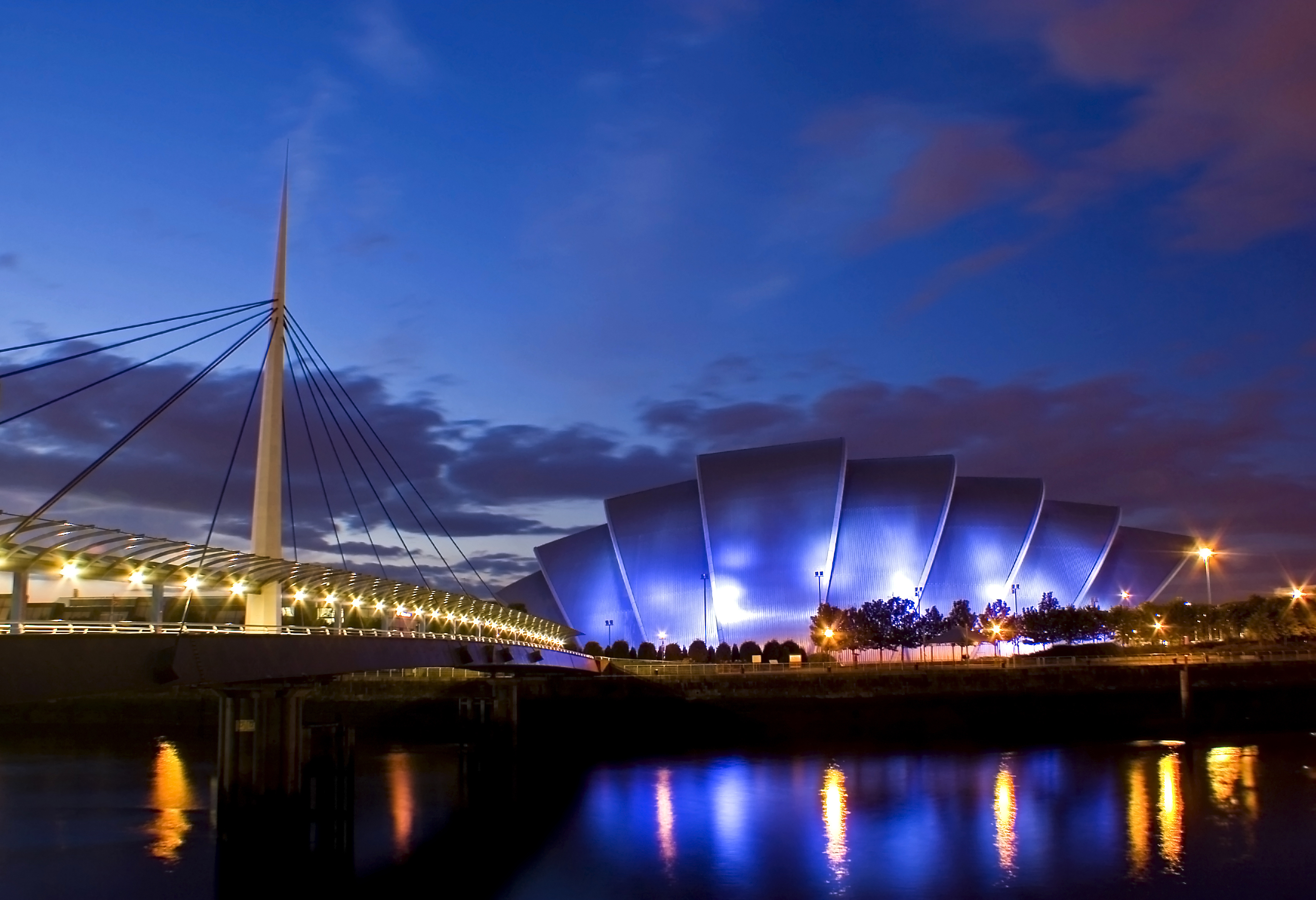 Glasgow's Armadillo at night