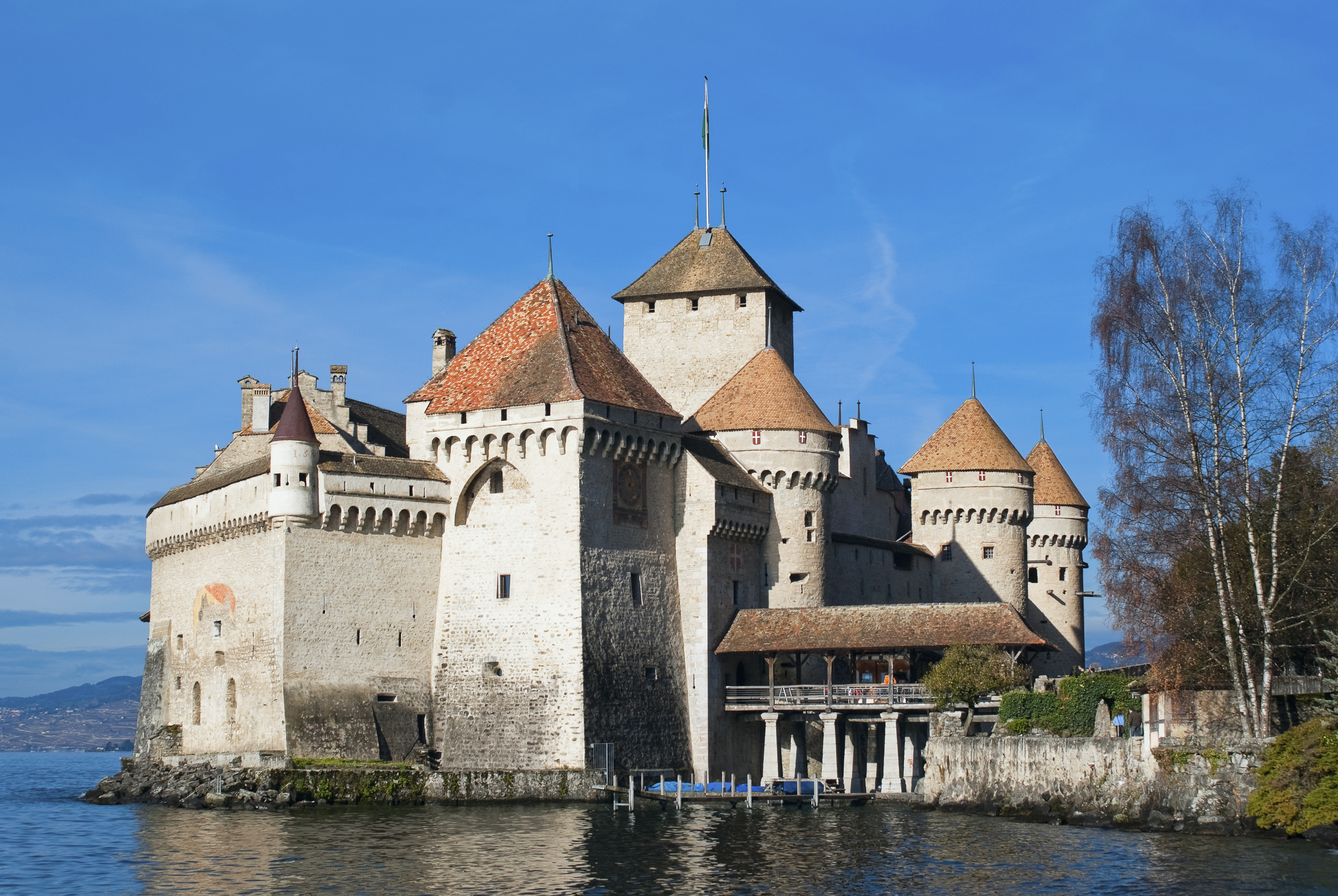 Swiss castle on Lake Geneva