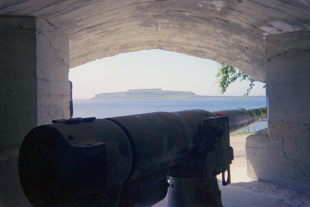 Japanese gun in bukner in Rota, Northern Mariana Islands