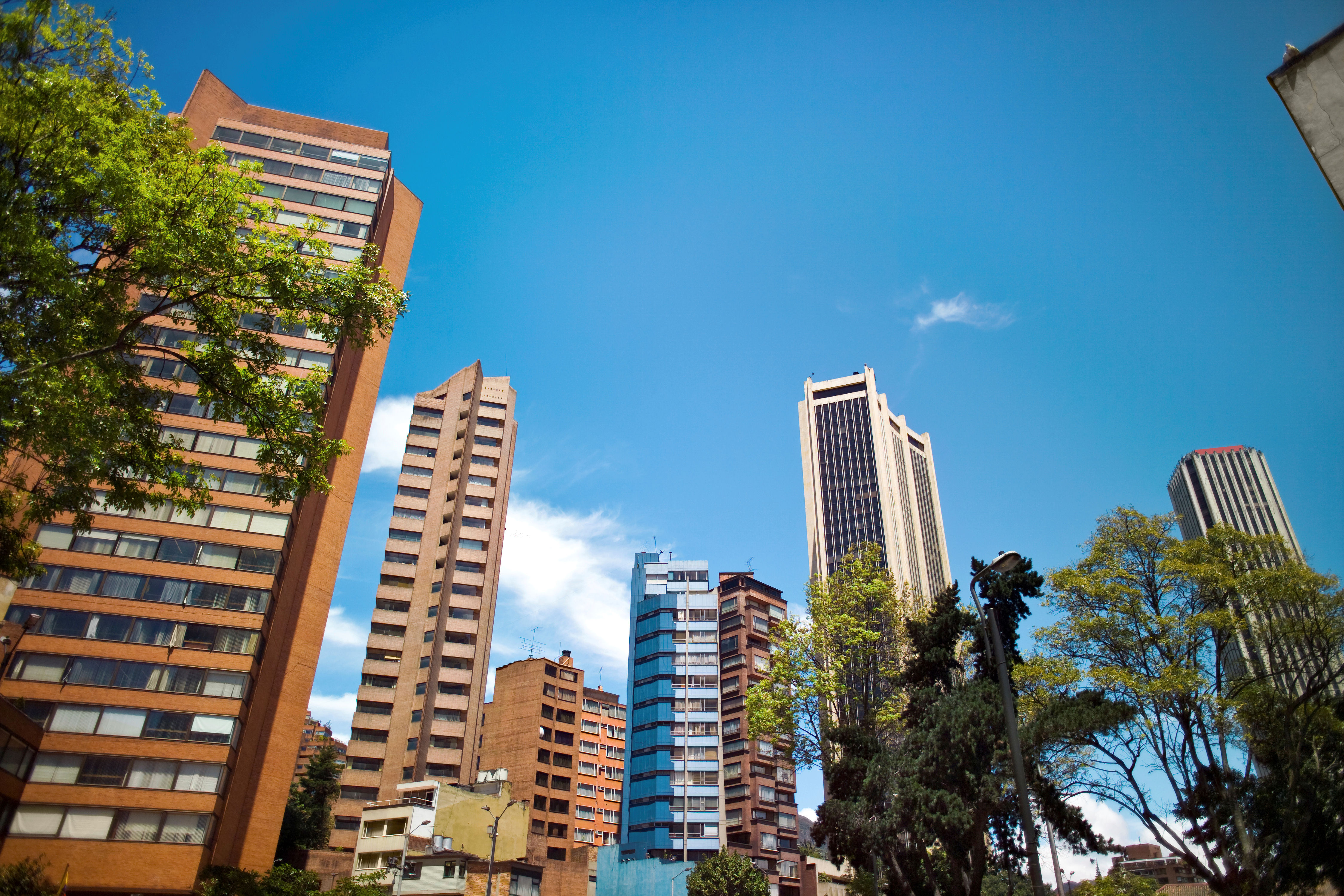 Blue skies in Bogota, Colombia