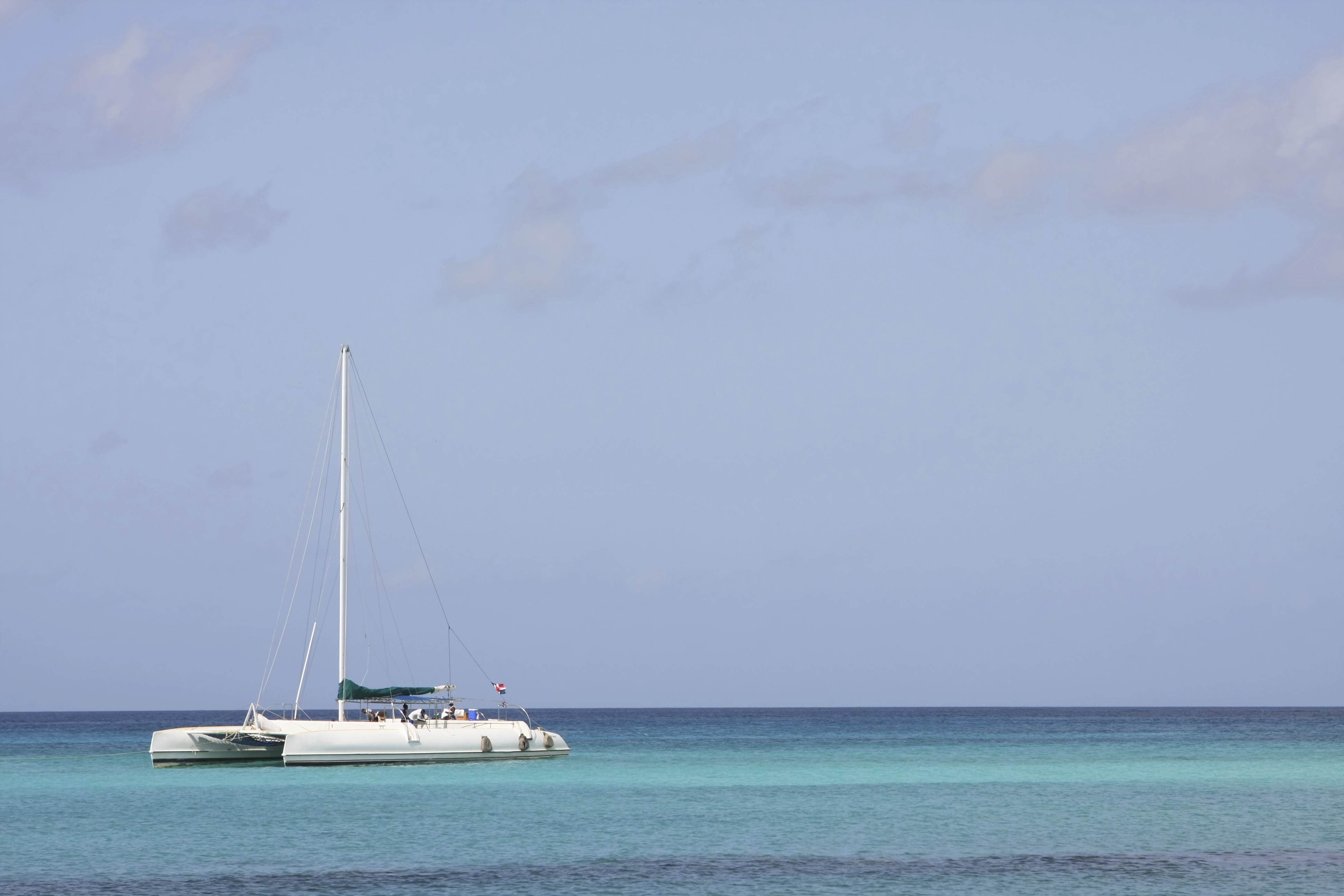 Catamaran moored off Dominican Republic
