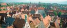 Aerial view of Rothenburg and its town square, Germany