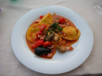 Tasty seafood ravioli are a local delicacy