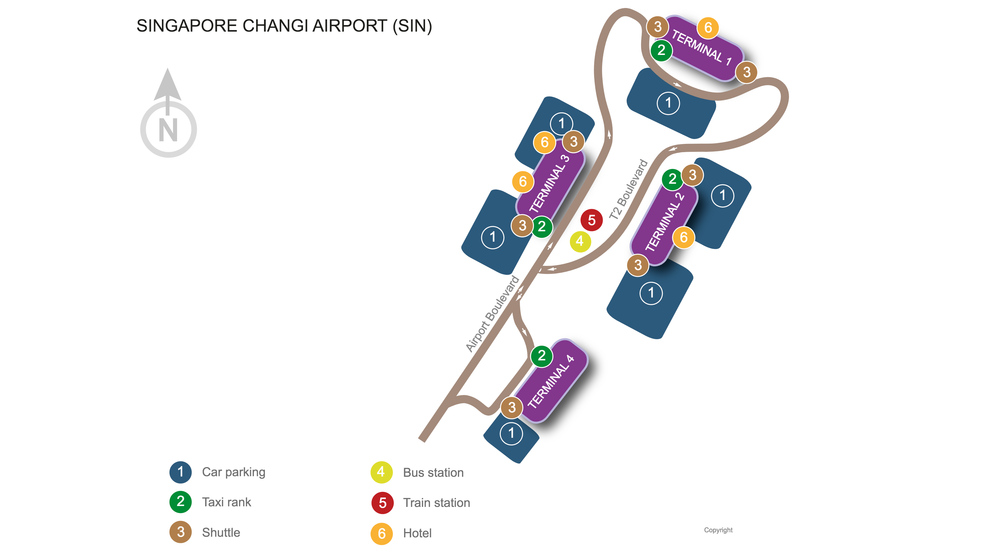 Singapur Changi Internationaler Flughafen map